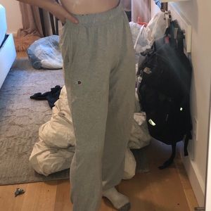 champion grey scrunched bottom sweatpants